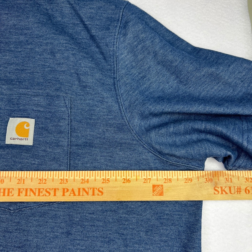 Carhartt Mens 3XL Tall Blue Heathered Short Sleeve Pocket Polo Original Shirt - Picture 6 of 7
